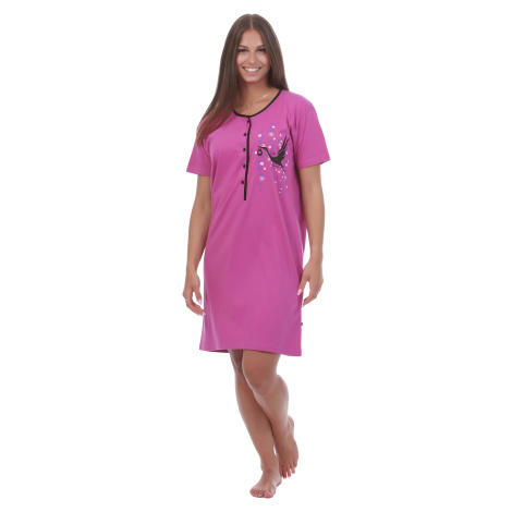 Dámská noční košile - CALVI 23-135, fialovo-růžová Barva: Fialová