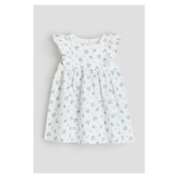 H & M - Bavlněné šaty's volánky - bílá