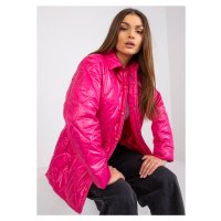 Fuchsiová prošívaná lesklá bunda Kelly --fuchsia pink Tmavě růžová