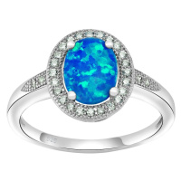 Stříbrný prsten LUNA s modrým opálem