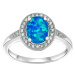 Stříbrný prsten LUNA s modrým opálem
