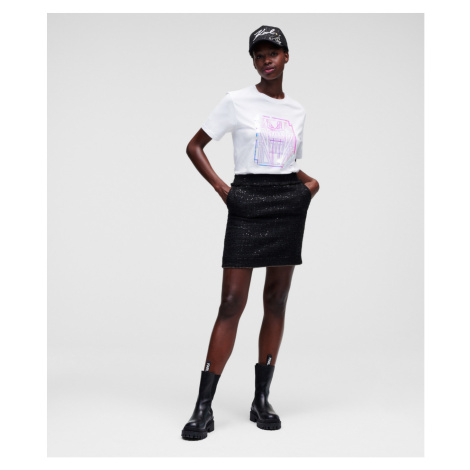 Sukně Karl Lagerfeld Sparkle Boucle Skirt - Černá