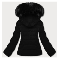Krátká černá zimní bunda s kapucí (16M9055-392)