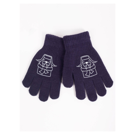 Yoclub Kids's Gloves RED-0012C-AA5A-019 Navy Blue