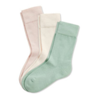 Ponožky, 3 páry, šalvějově zelené, béžové, bílé , vel. 35-38