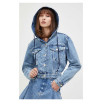 Džínová bunda Moschino Jeans dámská, přechodná, oversize