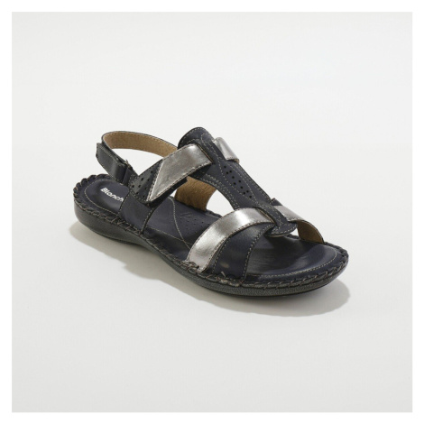 Dvoubarevné kožené sandály, bílé Blancheporte