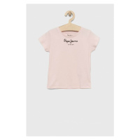 Dětské bavlněné tričko Pepe Jeans Růžová barva