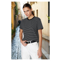 Trendyol Black Striped Premium Basic Crew Neck Knitted T-Shirt