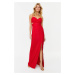 Trendyol Red Plain Regular Woven Evening Dress & Graduation Dress