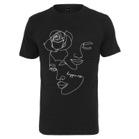 Dámské černé tričko One Line Rose