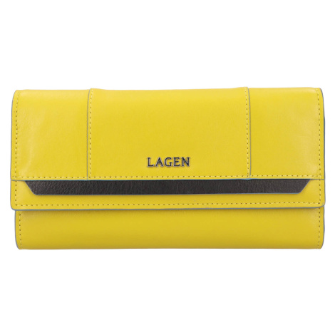 Dámská kožená peněženka Lagen Vibeke - žlutá