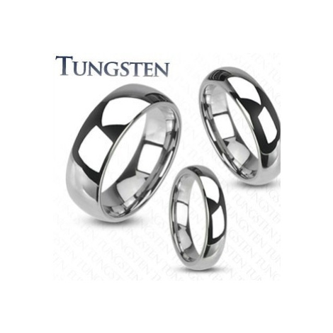 Wolframový prsten - hladký lesklý prsten stříbrné barvy, 4 mm Šperky eshop