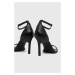 Kožené sandály Calvin Klein GEO STILETTO SANDAL černá barva, HW0HW01610