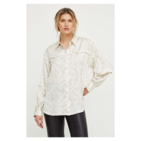 Košile Bruuns Bazaar dámská, béžová barva, relaxed, s klasickým límcem
