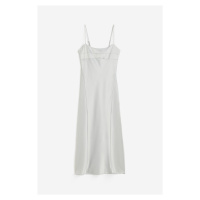 H & M - Saténové šaty slip dress - šedá
