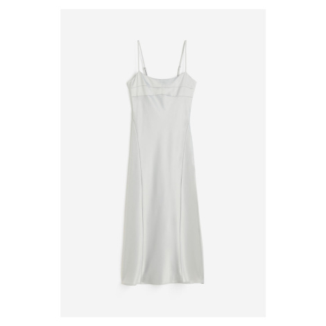 H & M - Saténové šaty slip dress - šedá H&M