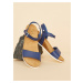 Modré dámské kožené sandálky OJJU