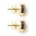 Náušnice s dřevěným detailem White Wine Gold Earrings