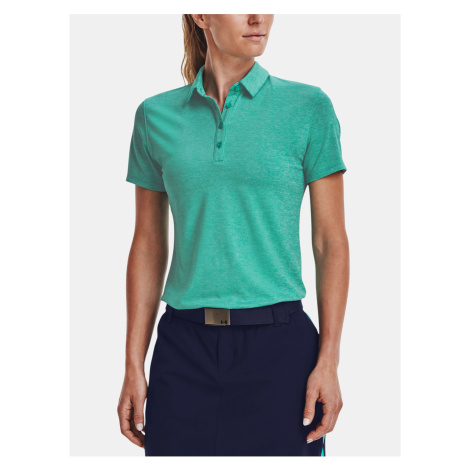 Zelené dámské žíhané sportovní polo tričko Under Armour Zinger Short Sleeve Polo