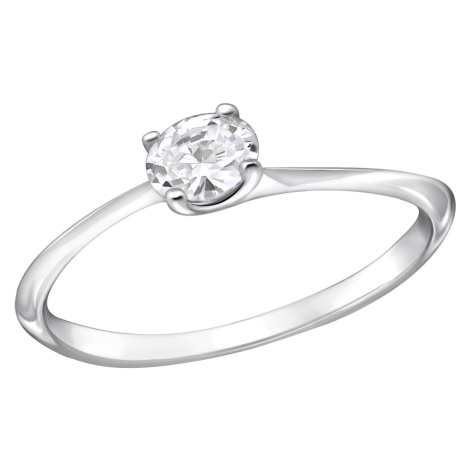 Stříbrný zásnubní prsten elegance oval Kesi