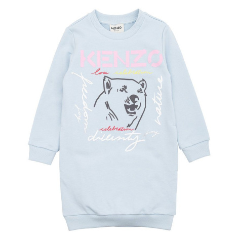 Dívčí šaty Kenzo Kids tyrkysová barva, mini