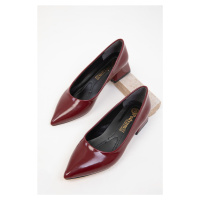 Soho Claret Red Patent Leather Women's Classic Heeled Shoes 18391