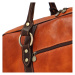 Luxusní cestovní kožená taška Marvelan, koňaková/hnědá