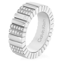 Calvin Klein Módní ocelový prsten s krystaly Minimalistic Metal 35000440