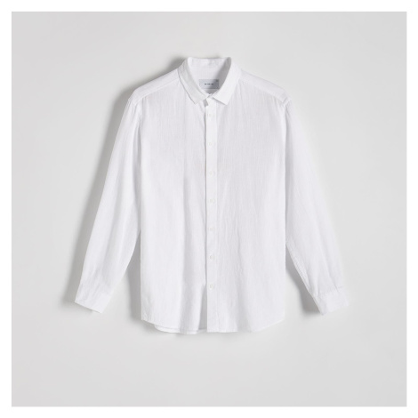 Reserved - Košile regular fit s vysokým podílem bavlny - Bílá