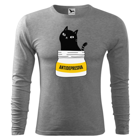 DOBRÝ TRIKO Pánské triko s kočkou ANTIDEPRESIVA