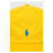Dětská bavlněná čepice Polo Ralph Lauren žlutá barva, hladká