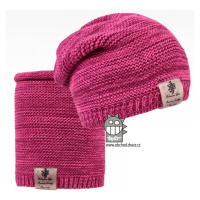 Čepice pletená a nákrčník Dráče - Colors set 25, růžový melír Barva: Růžová