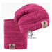 Čepice pletená a nákrčník Dráče - Colors set 25, růžový melír Barva: Růžová