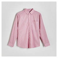 Reserved - Pruhovaná košile regular fit - Růžová