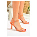 Fox Shoes Orange Single Strap Heeled Shoes