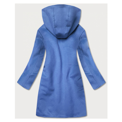 Světle modrý krátký dámský kabát s kapucí (GSQ2311) Ann Gissy