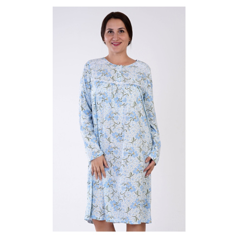 Dámská noční košile s dlouhým rukávem Vienetta Secret Estela | lososová