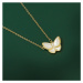 Éternelle Náhrdelník se zirkony Valerio - motýl, perleť NH1174-20220673A Zlatá 41 cm + 5 cm (pro