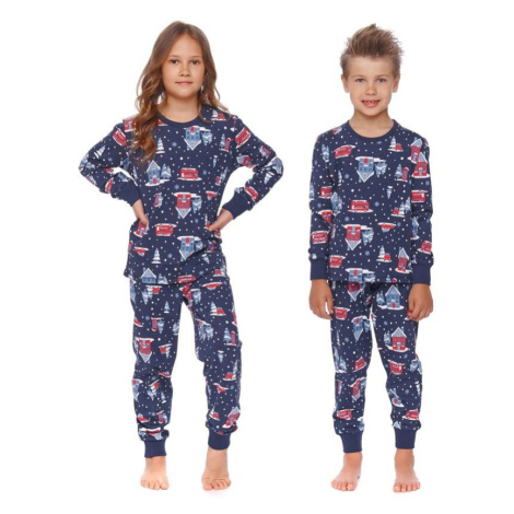 Dětské pyžamo Winter time tmavě modré dn-nightwear
