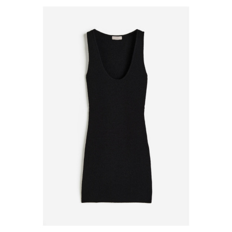 H & M - Pletené šaty bez rukávů - černá H&M