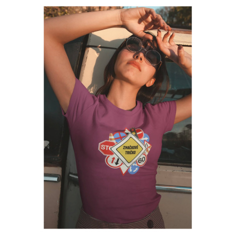 Dámské tričko Značkové tričko Barva: Fuchsiově červená