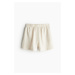 H & M - Natahovací lněné šortky - béžová