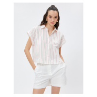 Koton Cotton Crop Shirt with Pockets