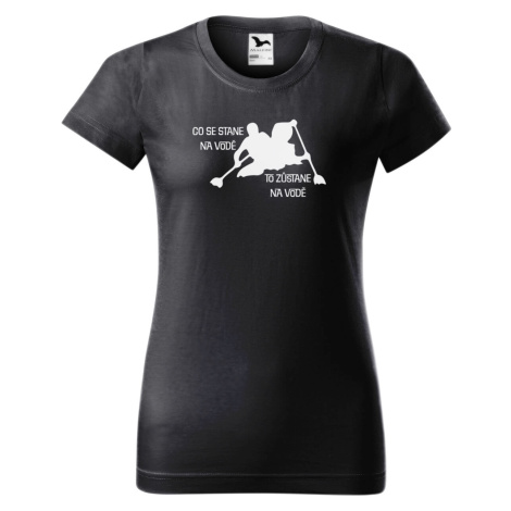 DOBRÝ TRIKO Vtipné dámské tričko s potiskem Co se stane na vodě Barva: Ebony grey