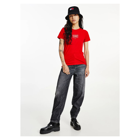 Tommy Jeans dámské červené triko Tommy Hilfiger
