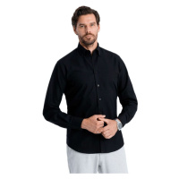 Ombre Pánská košile s dlouhým rukávem Cottonflight Černá