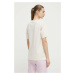 Bavlněné tričko New Balance WT41501LIN béžová barva