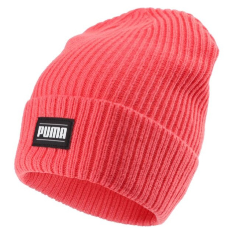 Puma RIBBED CLASSIC CUFF BEANIE Unisex pletená čepice, růžová, velikost