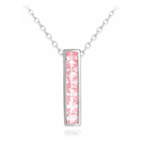 Stříbrný náhrdelník s růžovými zirkony JMAN0025PN45